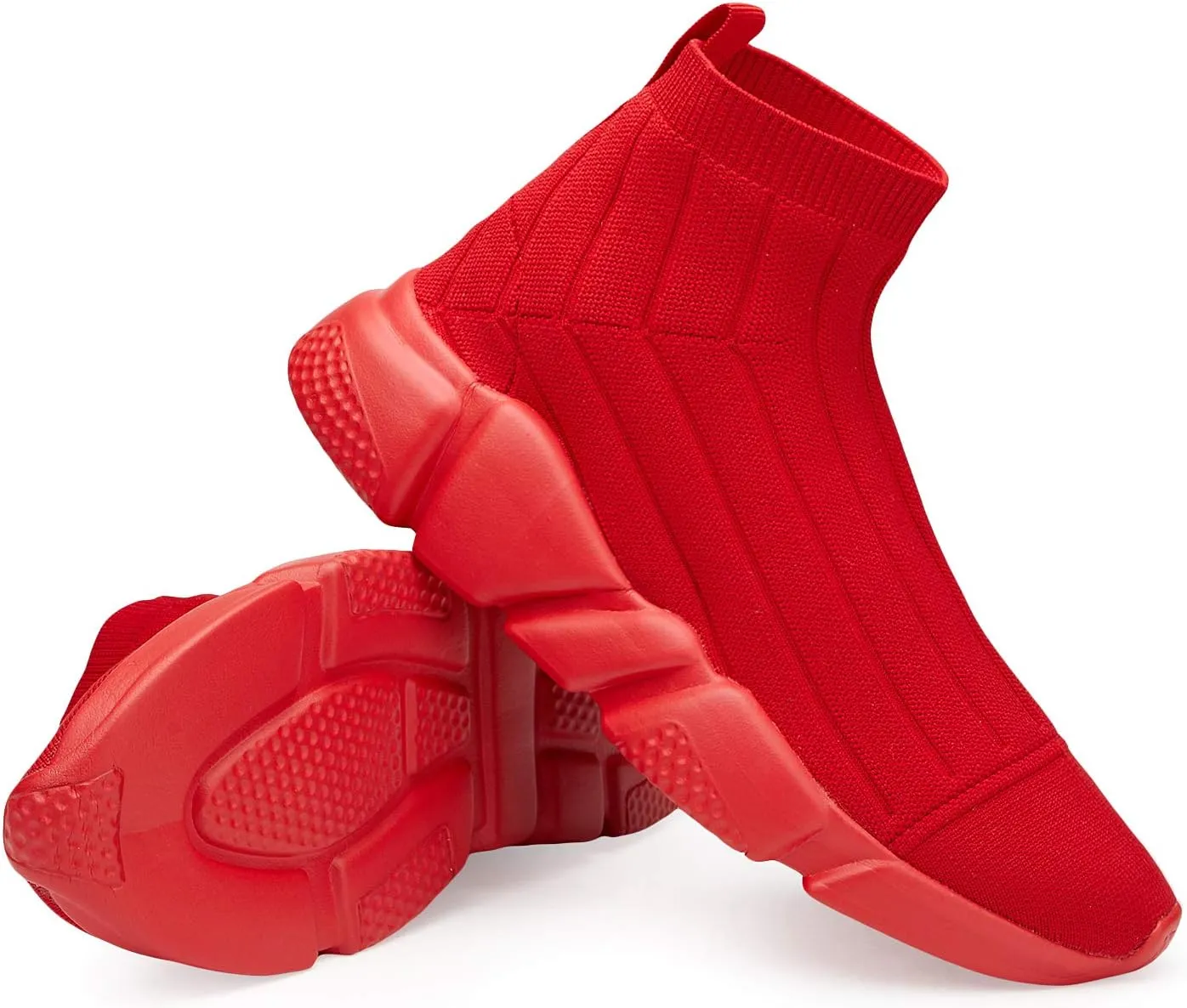 Santiro Mens High Top Sneakers Gym Breathable Tennis Running Walking Slip On Shoes
