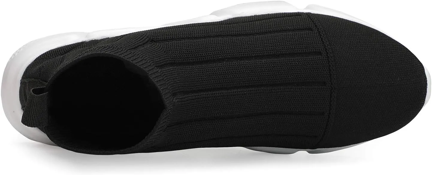 Santiro Mens High Top Sneakers Gym Breathable Tennis Running Walking Slip On Shoes
