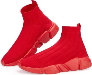 Santiro Mens High Top Sneakers Gym Breathable Tennis Running Walking Slip On Shoes
