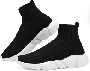 Santiro Mens High Top Sneakers Gym Breathable Tennis Running Walking Slip On Shoes