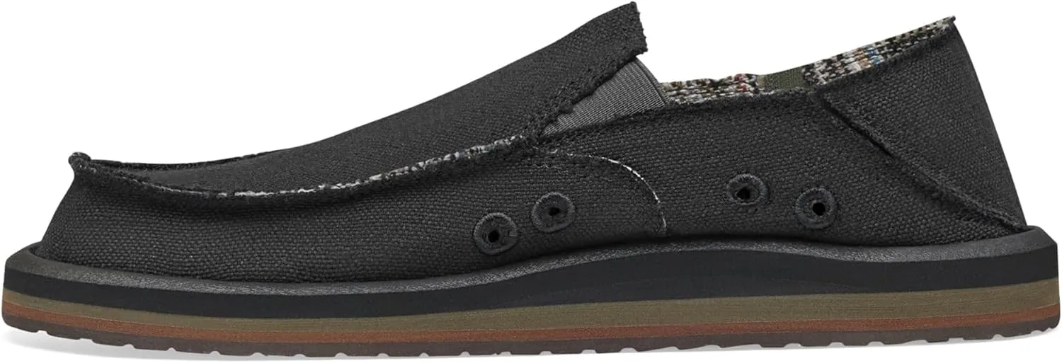 Sanuk Mens Donny Hemp Loafers | Mens Shoes | Slip On Shoes for Men | Men's Slip-on Loafers | Memory Foam Footbed
