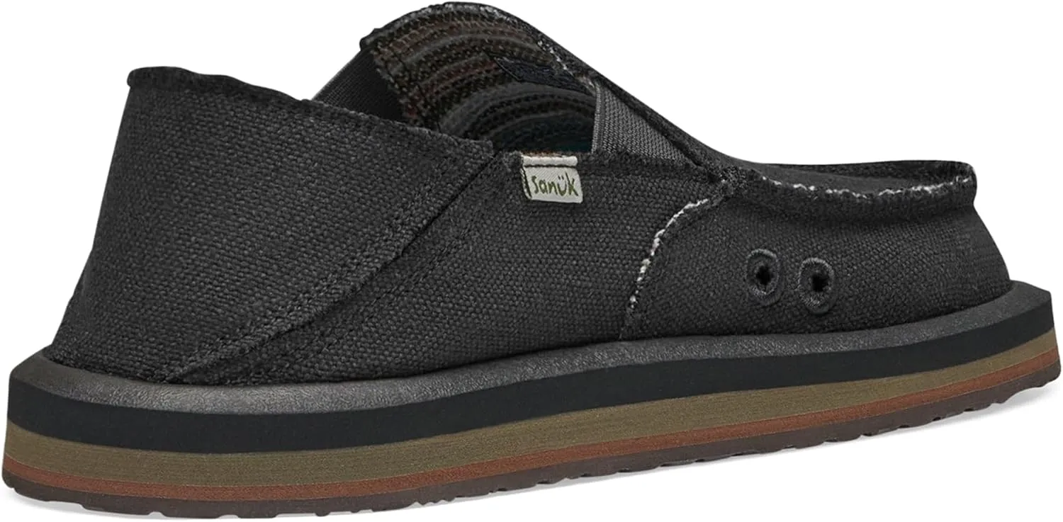 Sanuk Mens Donny Hemp Loafers | Mens Shoes | Slip On Shoes for Men | Men's Slip-on Loafers | Memory Foam Footbed