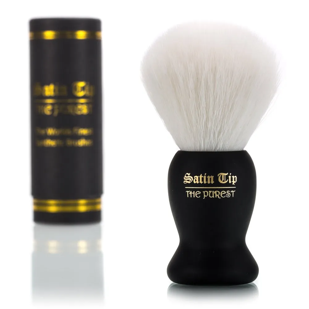 Satin Tip – The Purest, Shave Brush (Synthetic, White, Soft Touch, Case)