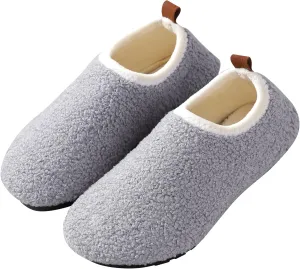 sazujinwu Women's House Shoes Fuzzy Fur Slippers Casual Non Slip Men's Barefoot Slipper Socks Warm Closed Lightweight and Breathable Indoor Outdoor Shoes