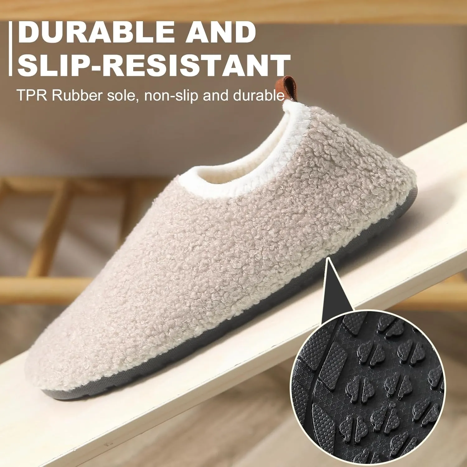sazujinwu Women's House Shoes Fuzzy Fur Slippers Casual Non Slip Men's Barefoot Slipper Socks Warm Closed Lightweight and Breathable Indoor Outdoor Shoes