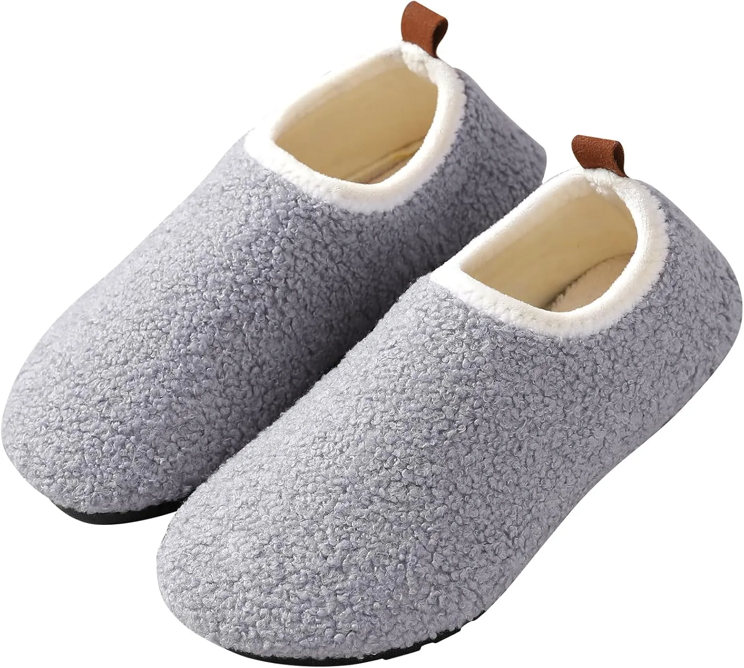 sazujinwu Women's House Shoes Fuzzy Fur Slippers Casual Non Slip Men's Barefoot Slipper Socks Warm Closed Lightweight and Breathable Indoor Outdoor Shoes