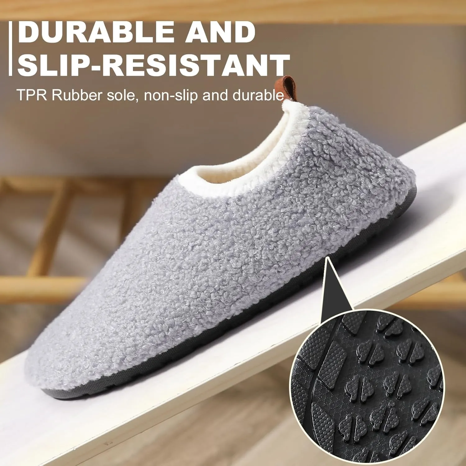 sazujinwu Women's House Shoes Fuzzy Fur Slippers Casual Non Slip Men's Barefoot Slipper Socks Warm Closed Lightweight and Breathable Indoor Outdoor Shoes