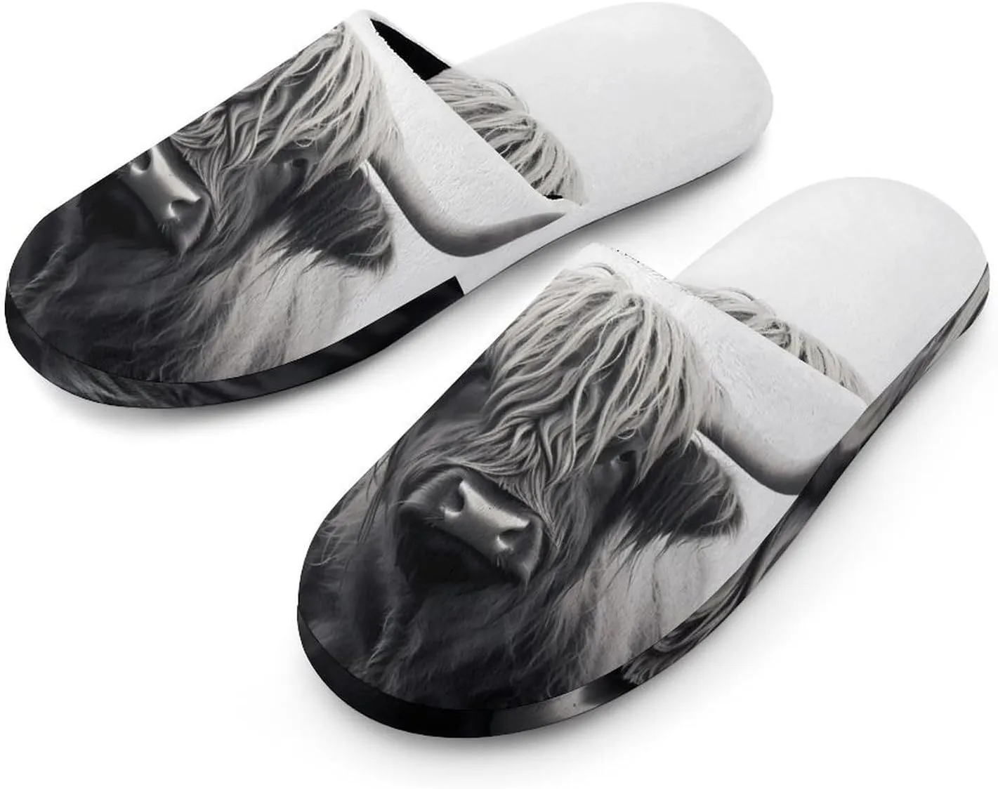Scottish Highland Cow Women's Slippers Comfort Cotton House Slippers Slip On Bedroom Slippers