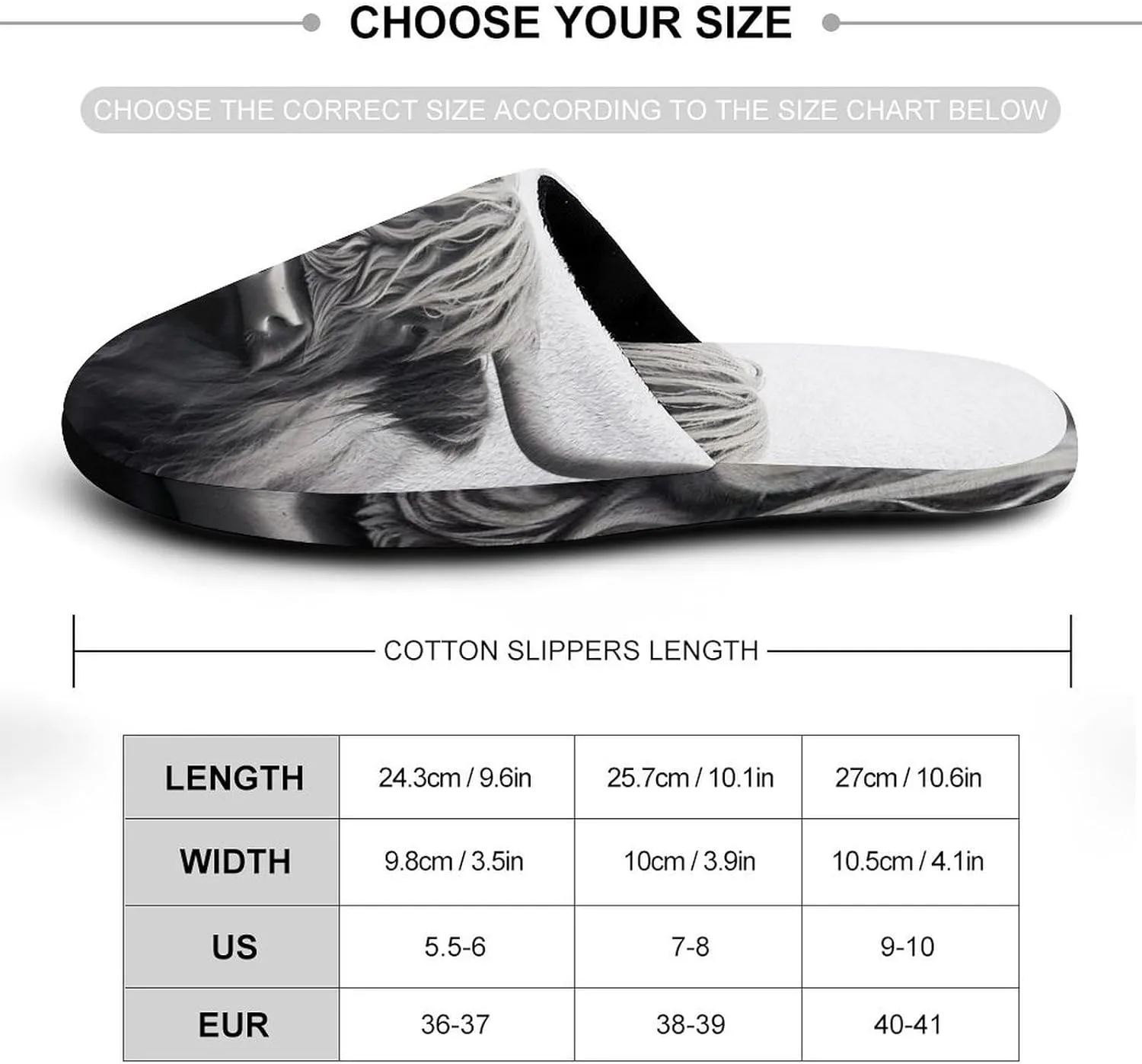 Scottish Highland Cow Women's Slippers Comfort Cotton House Slippers Slip On Bedroom Slippers