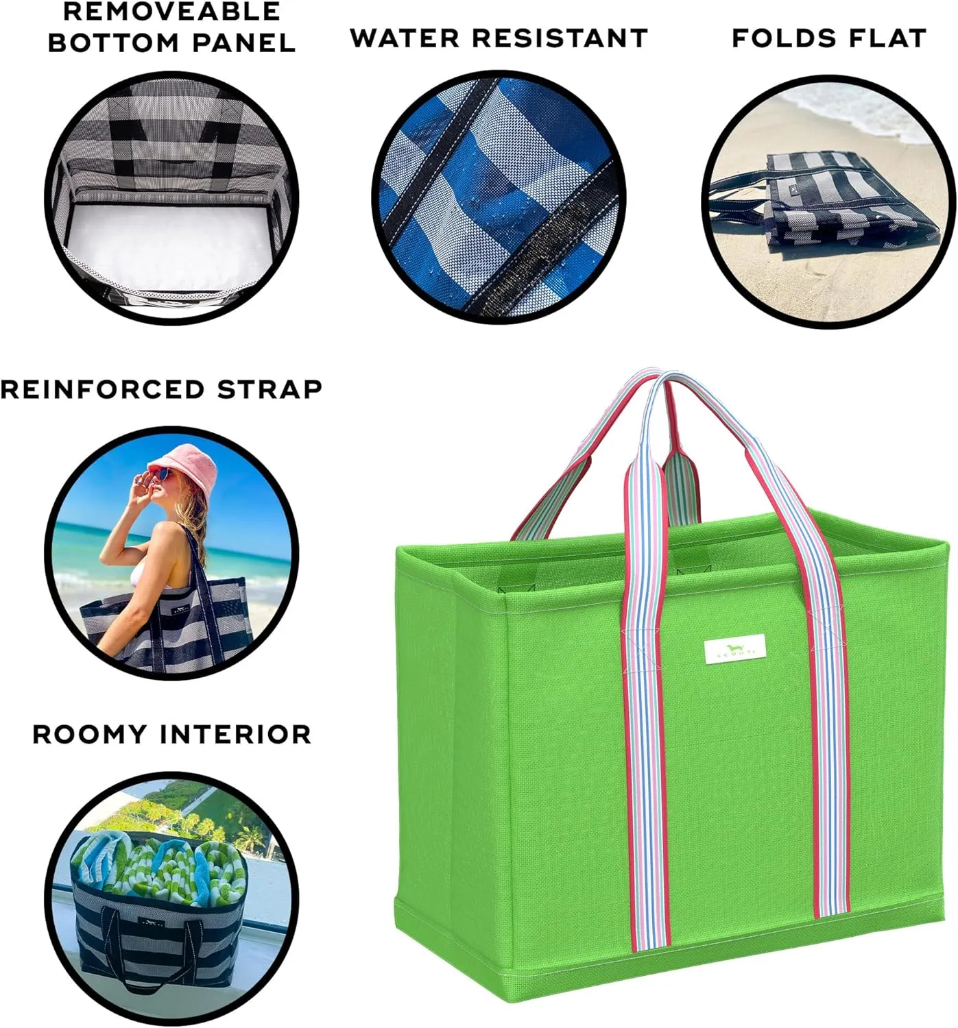 SCOUT Roadtripper - Large Beach Tote Bags For Women - Sandproof Breathable Woven Beach Bag, Pool Bag And Travel - Mom Bag