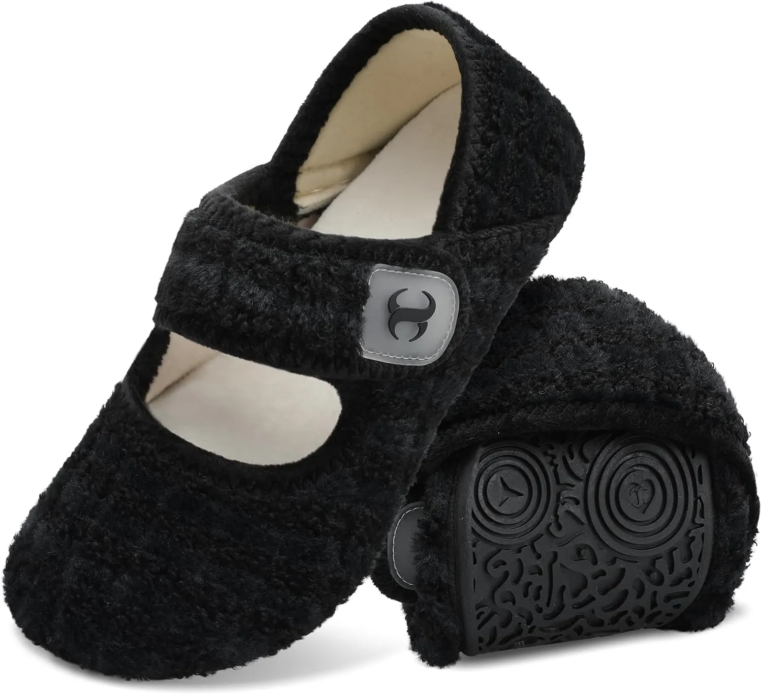 Scurtain Comfy House Slippers for Women Men Wide Diabetic Sock Slippers Soft Slip On Slippers Cozy Barefoot House Shoes