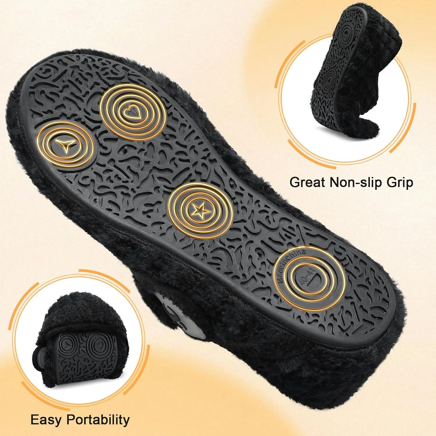 Scurtain Comfy House Slippers for Women Men Wide Diabetic Sock Slippers Soft Slip On Slippers Cozy Barefoot House Shoes