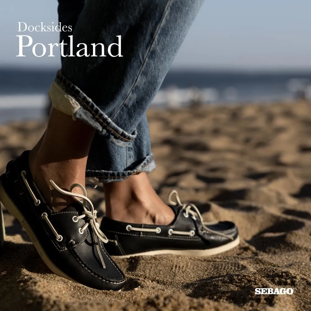 Sebago Portland Boat Shoes - Full-Grain Leather Moccasins, Handsewn with Leather Sock Lining and Non-Marking, Slip-Resistant Sipped Rubber Outsoles