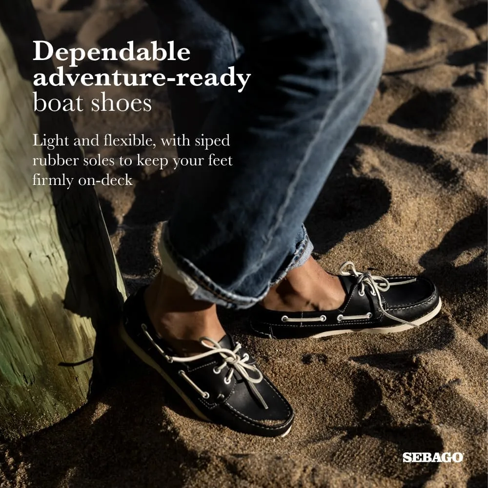 Sebago Portland Boat Shoes - Full-Grain Leather Moccasins, Handsewn with Leather Sock Lining and Non-Marking, Slip-Resistant Sipped Rubber Outsoles