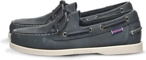 Sebago Portland Crazy H Boat Shoes - Patterned & Distressed Waxed Leather Mocassins with Leather Sock Lining & Non-Marking, Non-Slip Rubber Outsoles