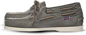 Sebago Portland Crazy H Boat Shoes - Patterned & Distressed Waxed Leather Mocassins with Leather Sock Lining & Non-Marking, Non-Slip Rubber Outsoles