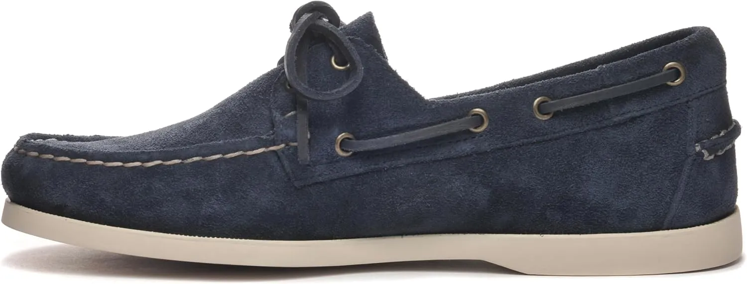 Sebago Portland Roughout Boat Shoes - Handsewn Roughout Leather Moccasins with Leather Sock Lining and Non-Marking, Non-Slip Siped Rubber Outsoles