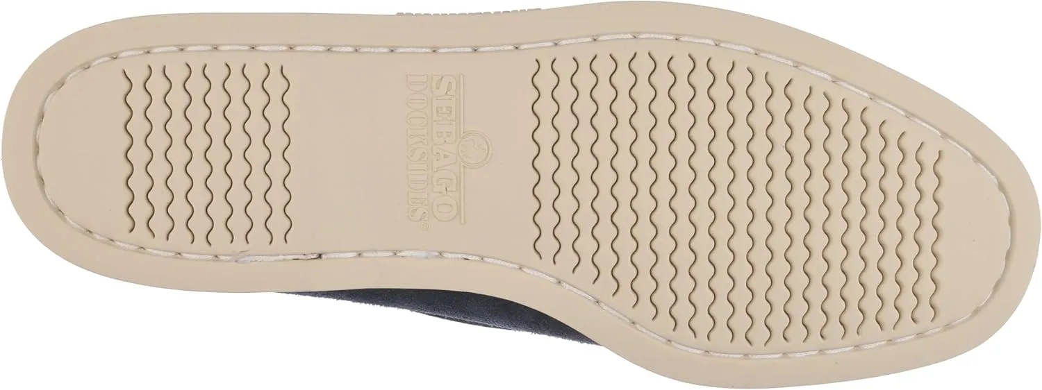 Sebago Portland Roughout Boat Shoes - Handsewn Roughout Leather Moccasins with Leather Sock Lining and Non-Marking, Non-Slip Siped Rubber Outsoles