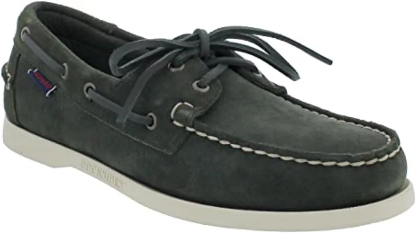 Sebago Portland Roughout Boat Shoes - Handsewn Roughout Leather Moccasins with Leather Sock Lining and Non-Marking, Non-Slip Siped Rubber Outsoles