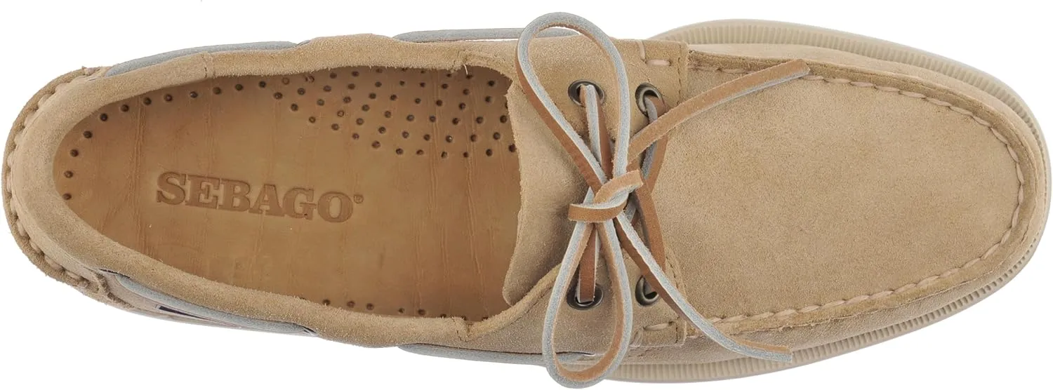 Sebago Portland Roughout Boat Shoes - Handsewn Roughout Leather Moccasins with Leather Sock Lining and Non-Marking, Non-Slip Siped Rubber Outsoles