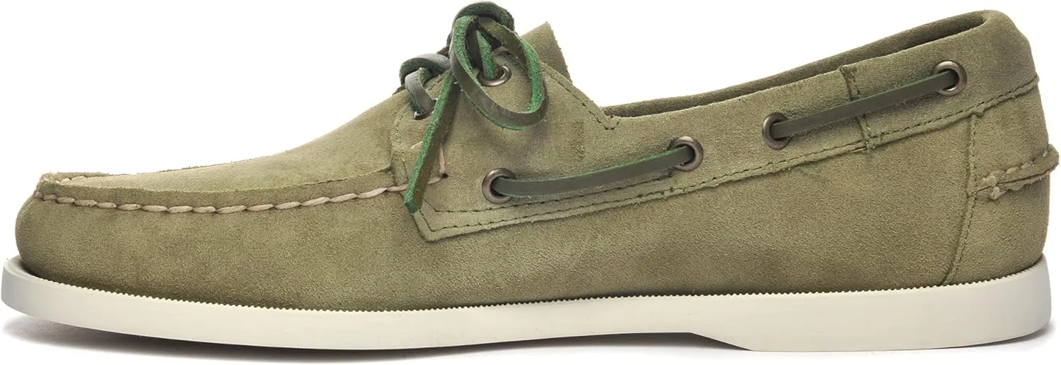 Sebago Portland Roughout Boat Shoes - Handsewn Roughout Leather Moccasins with Leather Sock Lining and Non-Marking, Non-Slip Siped Rubber Outsoles