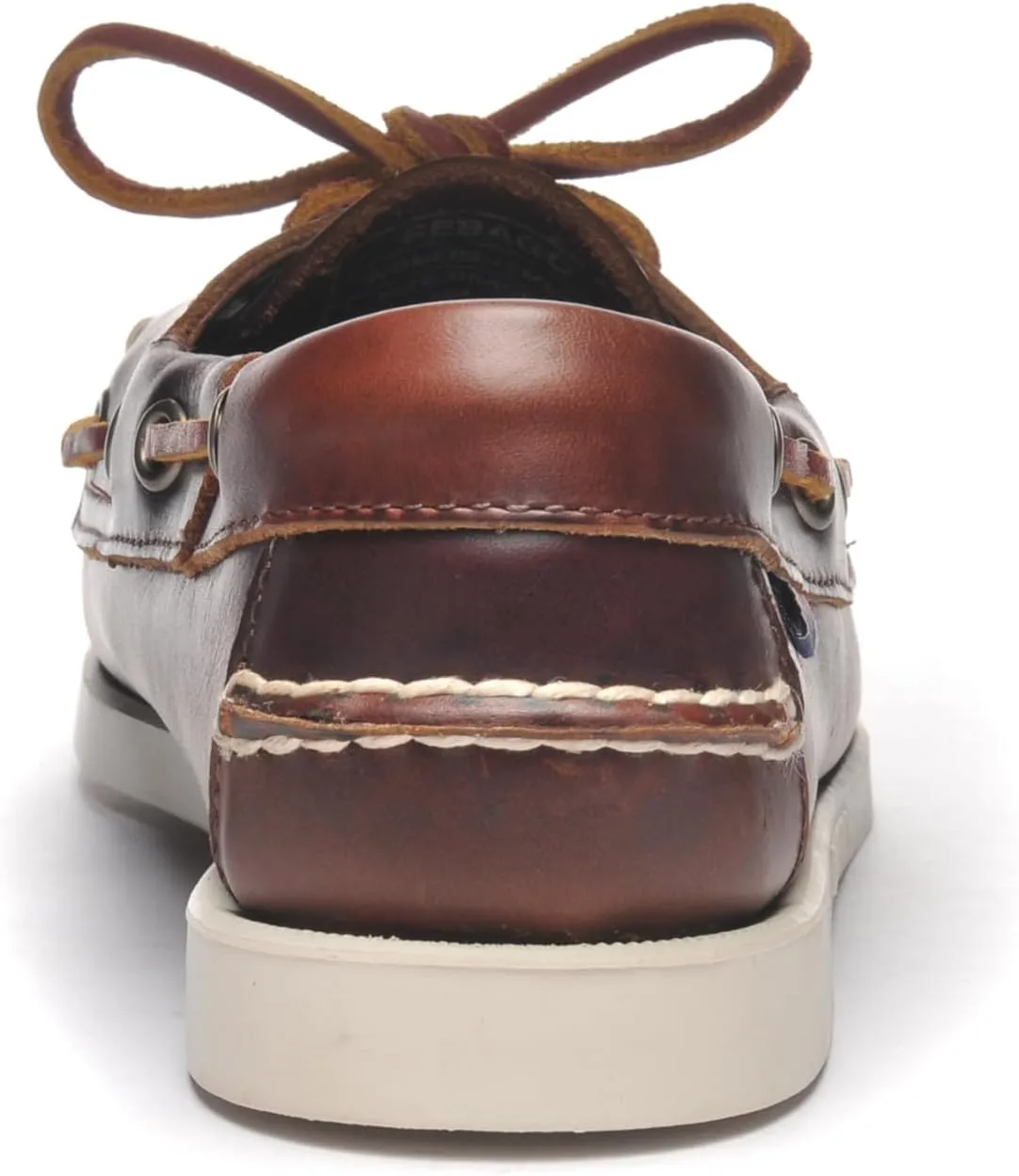 Sebago Portland Waxed Boat Shoes - Handsewn Waxed Leather Moccasins with Leather Sock Lining and Non-Marking, Slip-Resistant Rubber Outsoles