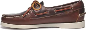 Sebago Portland Waxed Boat Shoes - Handsewn Waxed Leather Moccasins with Leather Sock Lining and Non-Marking, Slip-Resistant Rubber Outsoles