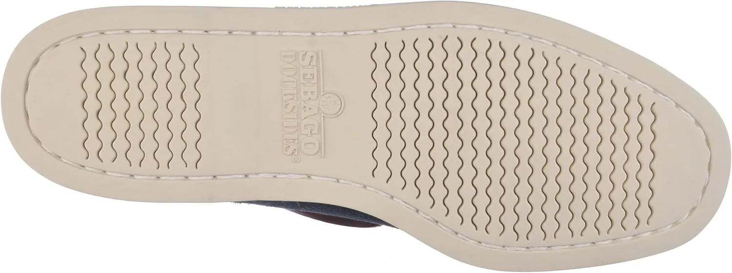 Sebago Ross Island Jib Boat Shoes - Handsewn Suede Moccasins with Leather Sock Lining and Non-Marking, Non-Slip Siped Rubber Soles