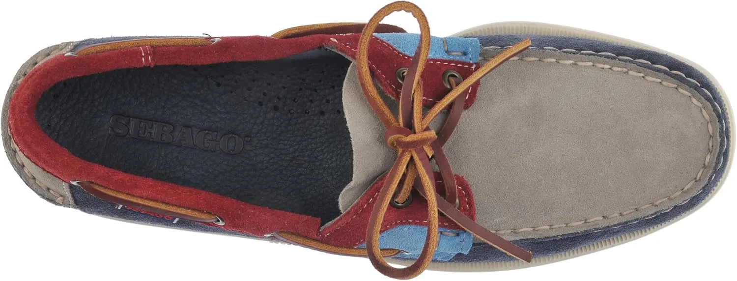 Sebago Ross Island Jib Boat Shoes - Handsewn Suede Moccasins with Leather Sock Lining and Non-Marking, Non-Slip Siped Rubber Soles