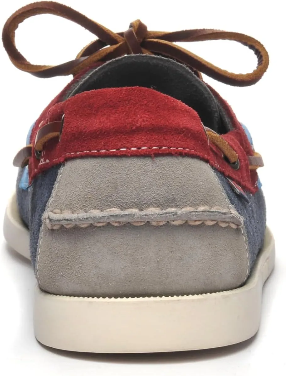 Sebago Ross Island Jib Boat Shoes - Handsewn Suede Moccasins with Leather Sock Lining and Non-Marking, Non-Slip Siped Rubber Soles