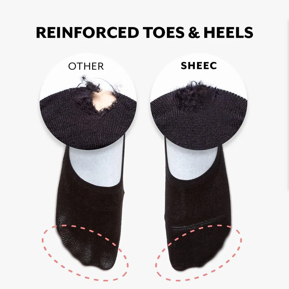 SHEEC Womens No Show Socks–Ultra-Soft Modal, Moisture-Wicking, Non-Slip Heel Grip–Invisible Fit for Sneakers & Boat Shoes