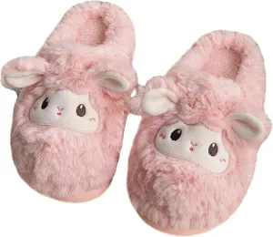 Sheep slippers Interesting animal shoes Warm keeping plush adult cartoon slippers for men and women at home