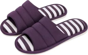 shevalues Open Toe House Slippers for Women Men Soft Cotton Indoor Shoes Memory Foam Slip On bedroom Slippers