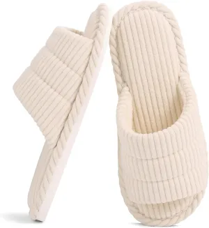shevalues Summer House Slippers for Women Men Breathable Waffle Indoor Slippers Slip-on Open Toe Home Shoes