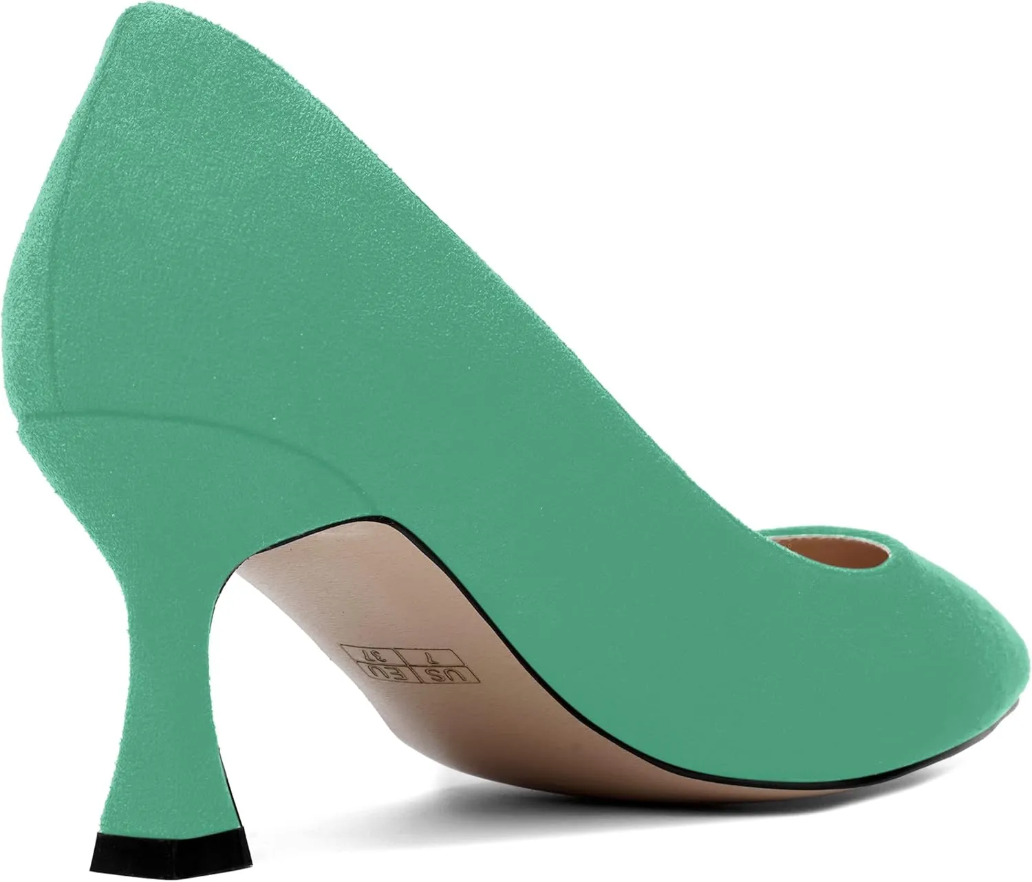 SHOWFOREST Womens Dress Pointed Toe Slip On Suede Wedding Stiletto Mid Heel Pumps Shoes 2.5 Inch