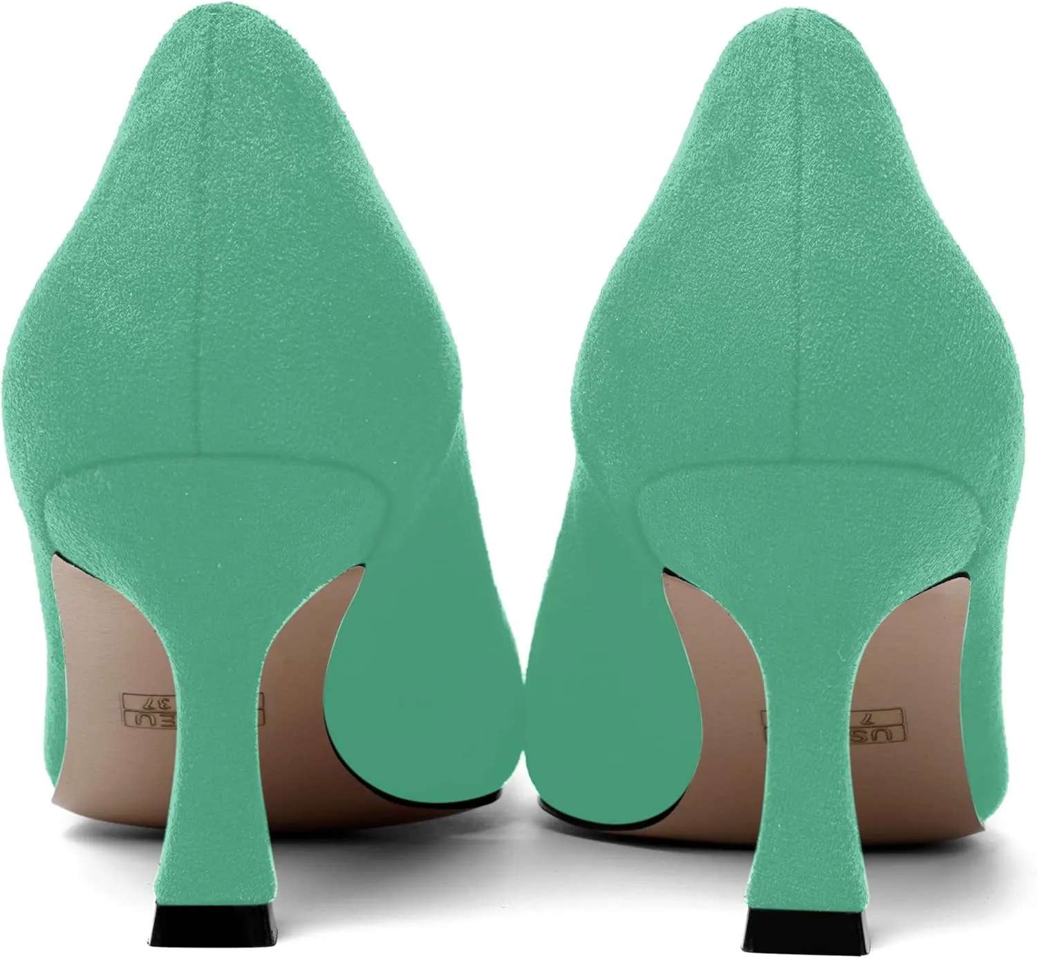 SHOWFOREST Womens Dress Pointed Toe Slip On Suede Wedding Stiletto Mid Heel Pumps Shoes 2.5 Inch