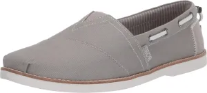 Skechers BOBS Women's Chill Luxe-Industrial Canvas Slip on Boat Shoe, Grey, 9.5 M US