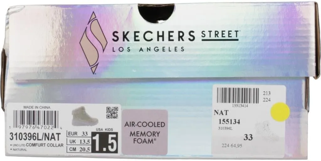 Skechers Girl's Uno Lite-Comfurt Collar Sneaker