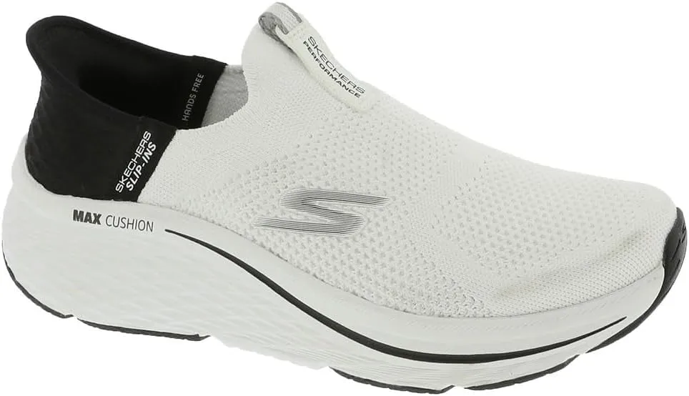 Skechers Women's Max Cushioning Elite 2.0 Hands-Free Slip-ins – Air-Cooled Memory Foam, Heel Pillow Sneaker, White/Black, 6