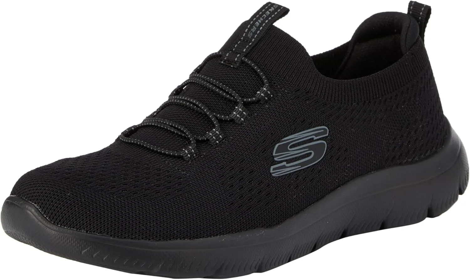 Skechers Women's Summits-Top Player Sneaker, Black/Black=BBK, 8
