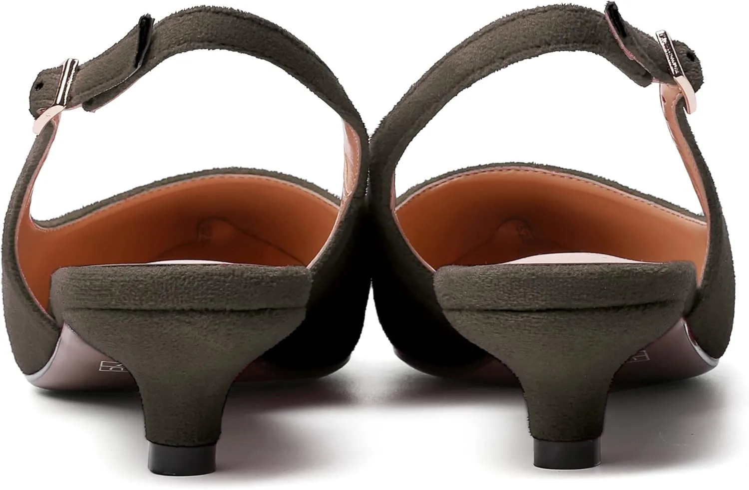 SKYSTERRY Womens Casual Pointed Toe Suede Slip On Wedding Slingback Kitten Low Heel Pumps Shoes 1.5 Inch