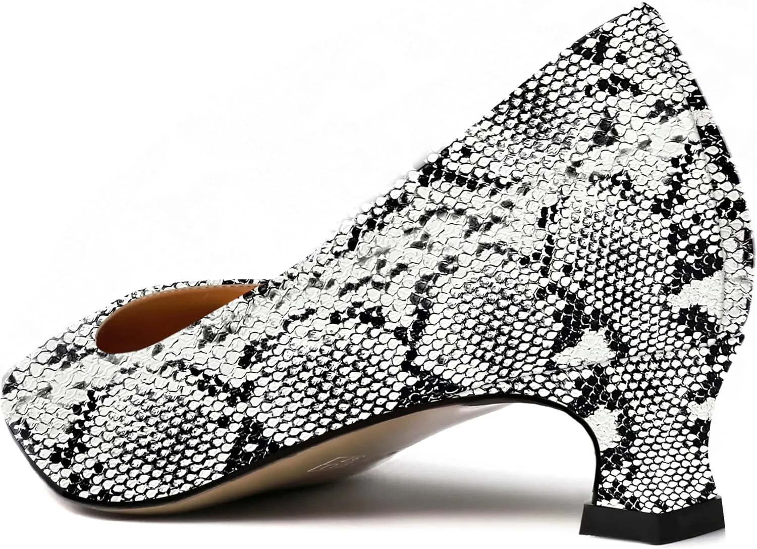 SKYSTERRY Women's Patent Slip On Square Toe Office Casual Spool Low Heel Pumps Shoes 1.5 Inch
