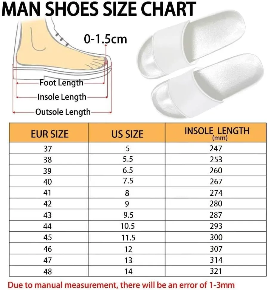 Slide Sandals Home Bathroom Slip-on Flat Slippers Daily Shoes for Men Women