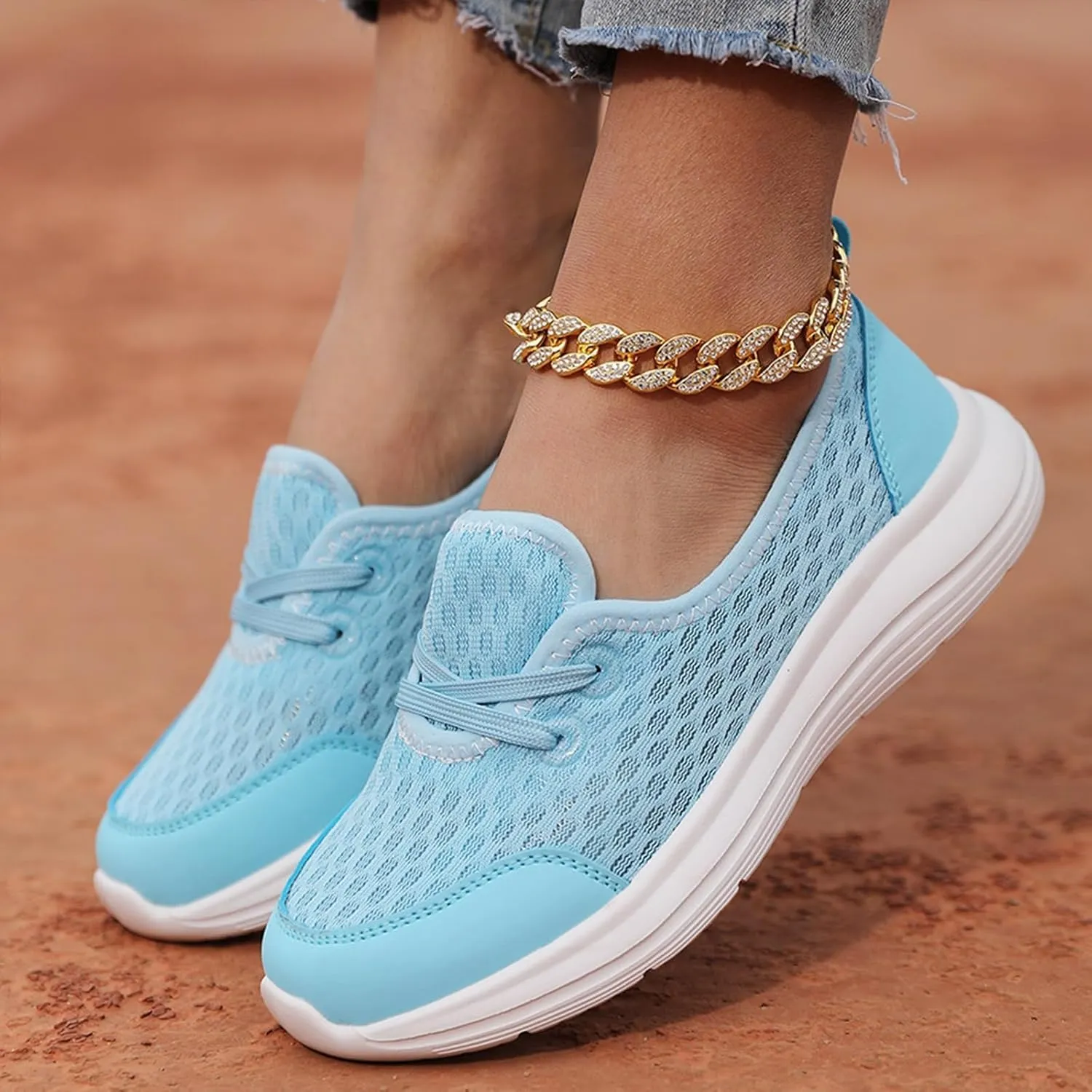 Slip On Orthopedic Sneakers for Women Walking Health Shoes Soft Sole Mesh Comfort Shoes Lightweight Wide Width Arch Support Shoe Breathable Comfort Work Sneaker