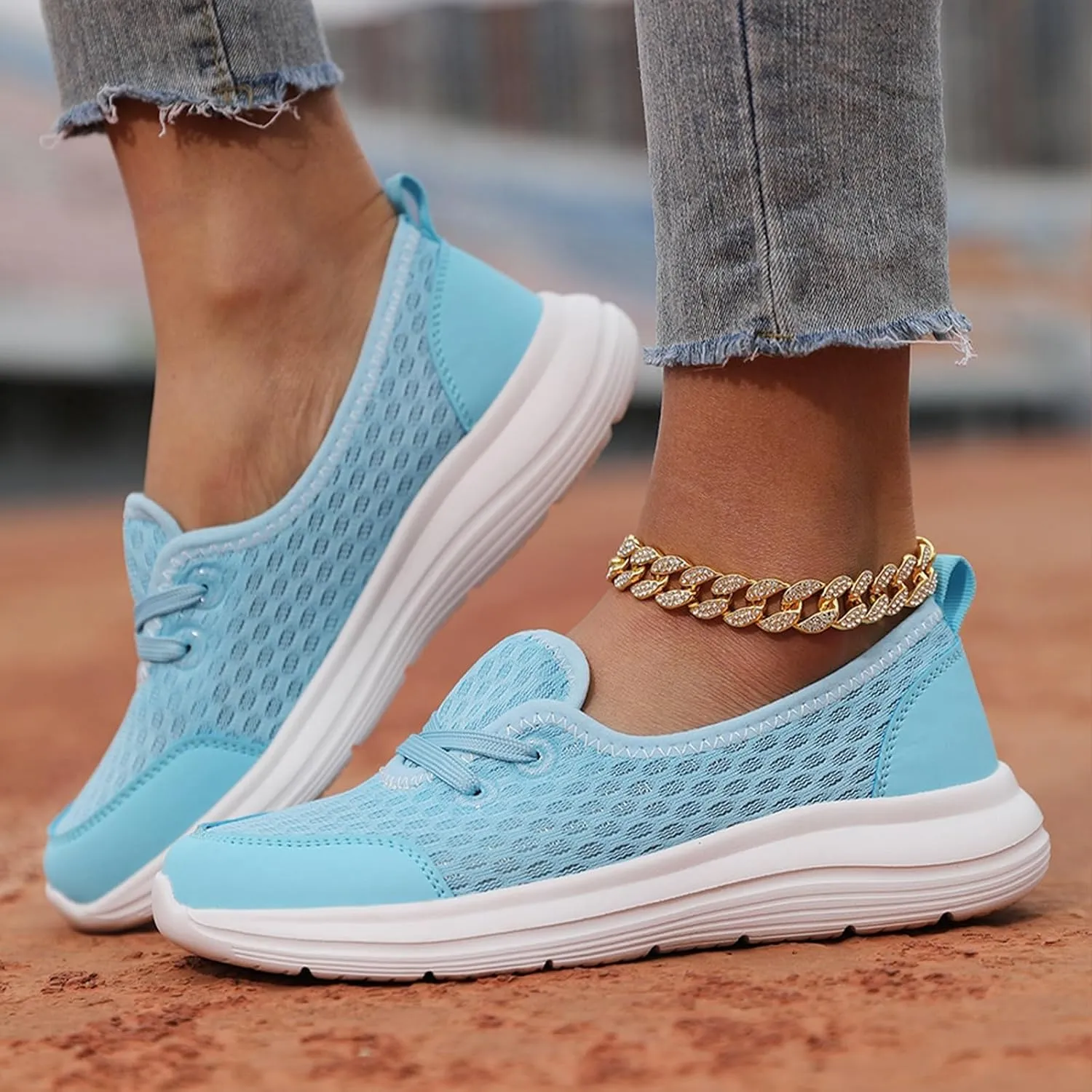 Slip On Orthopedic Sneakers for Women Walking Health Shoes Soft Sole Mesh Comfort Shoes Lightweight Wide Width Arch Support Shoe Breathable Comfort Work Sneaker