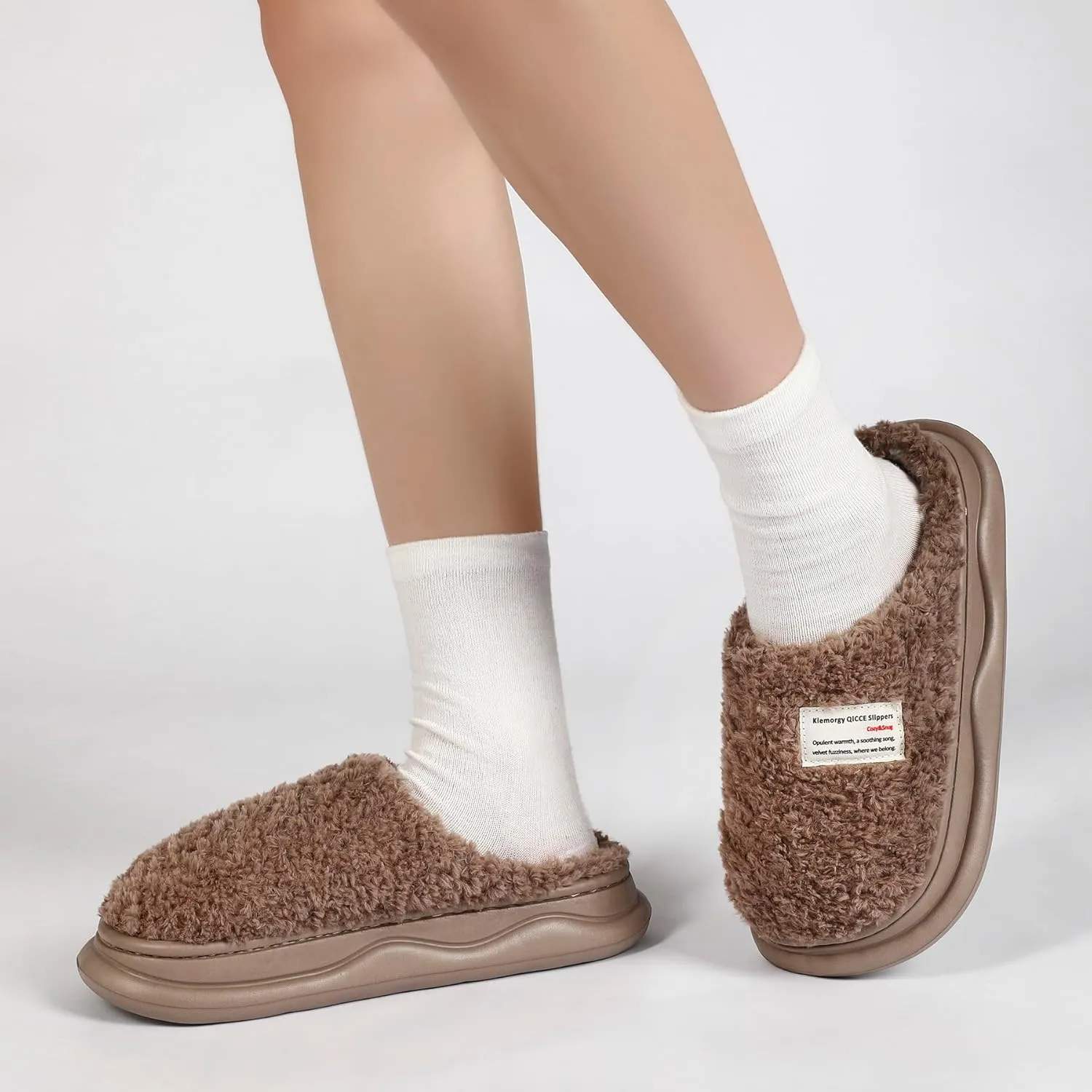 Slippers for Women Men, Memory Foam Slippers for Women, Soft Thick Fuzzy Bedroom House Shoes Indoor Outdoor