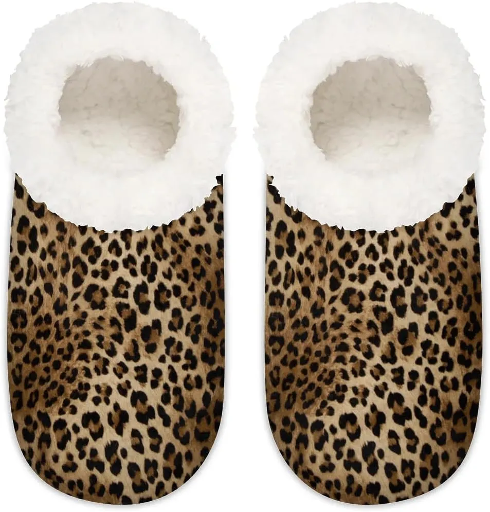 Slippers for Women Print Warm Soft Cozy Warm House Slipper With Fuzzy Closed Back Anti-Slip Memory Foam Non Slip Sole for Indoor Bedroom Winter Ladies Shoes Medium 7-8