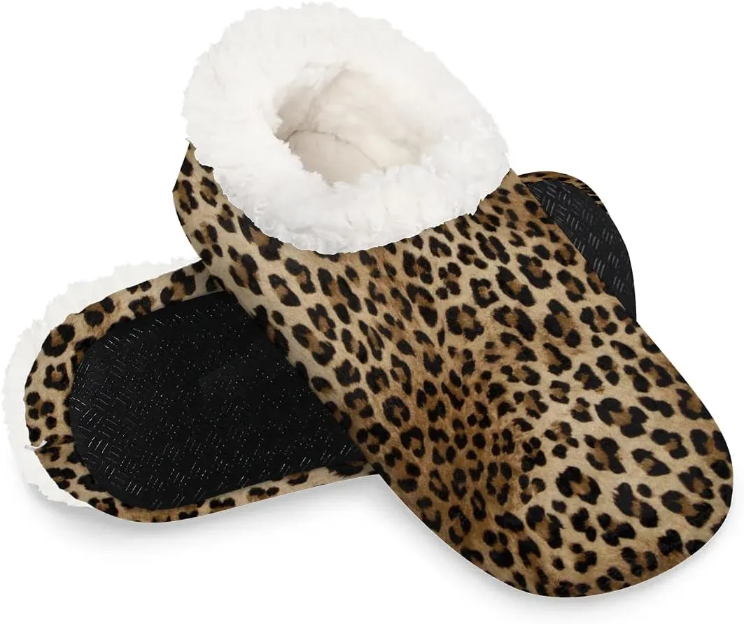 Slippers for Women Print Warm Soft Cozy Warm House Slipper With Fuzzy Closed Back Anti-Slip Memory Foam Non Slip Sole for Indoor Bedroom Winter Ladies Shoes Medium 7-8