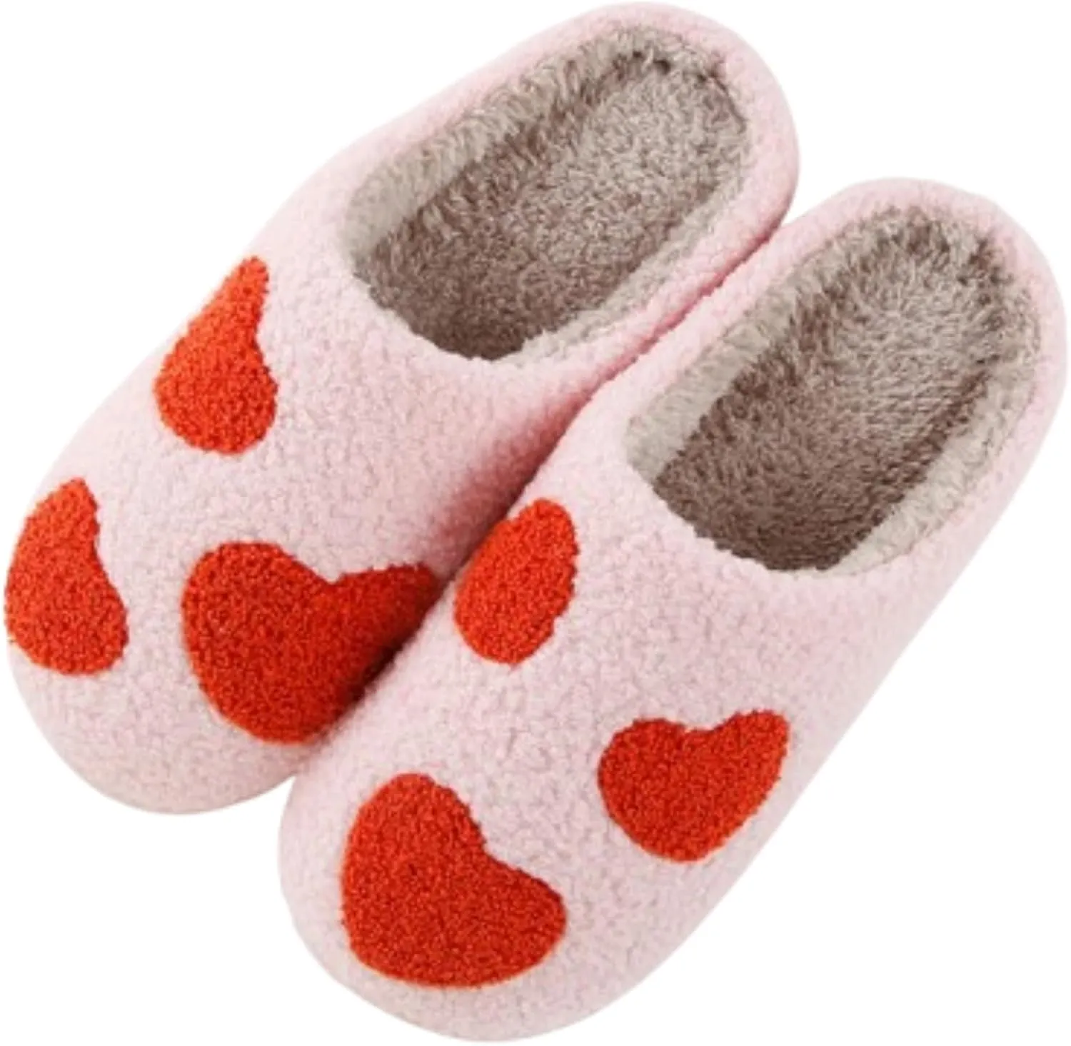 Slippers Women Fuzzy Valentines House Rose Heart Bedroom Platform Fleece Slipper Indoor Couple Warm Cozy Winter Home Non Slip Wool Lined Shoes