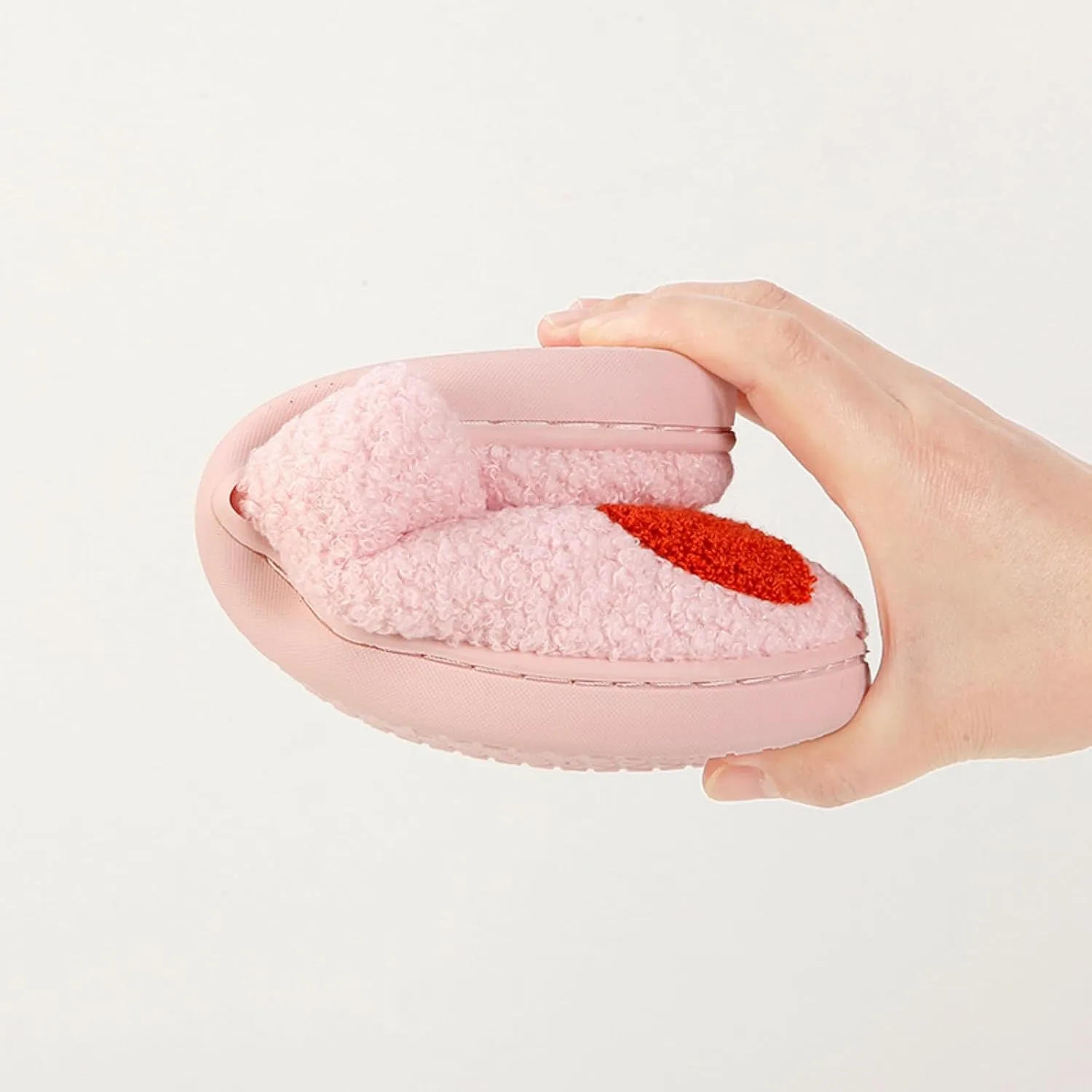 Slippers Women Fuzzy Valentines House Rose Heart Bedroom Platform Fleece Slipper Indoor Couple Warm Cozy Winter Home Non Slip Wool Lined Shoes